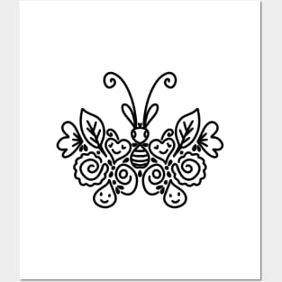 Butterfly fun doodle art Posters and Art